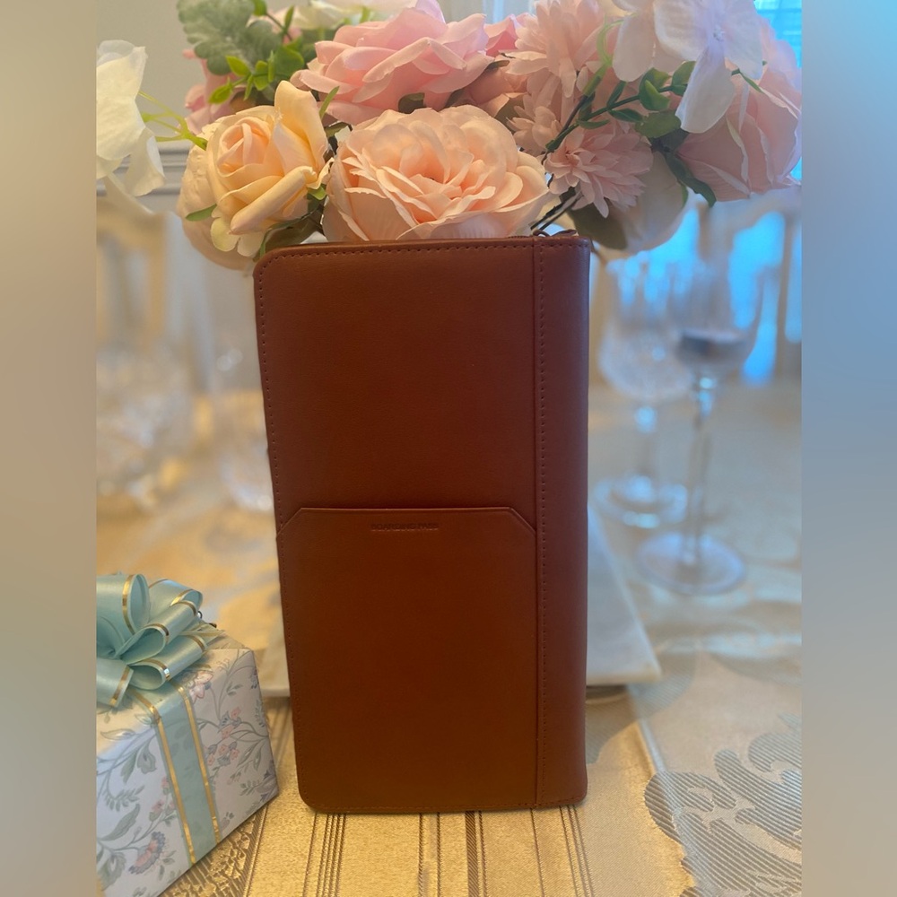 Brown leather travel wallet /documents case